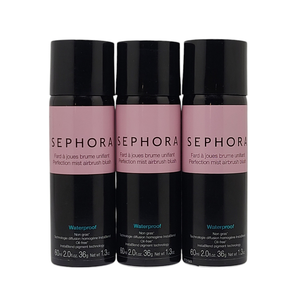 3 Pack Sephora Waterproof Airbrush Blush- Rose W/Out Thorns *See Description*